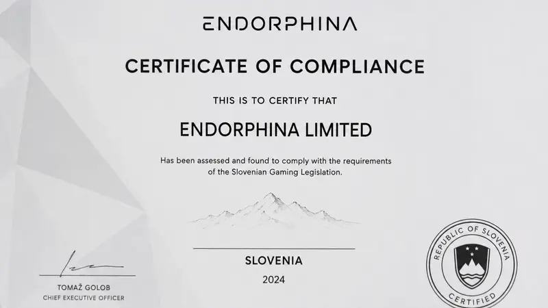 Endorphina Resmi Masuki Pasar Regulasi Slovenia